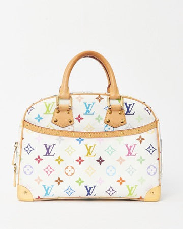 Louis Vuitton White Monogram Multicolor Trouville Top Handle Bag