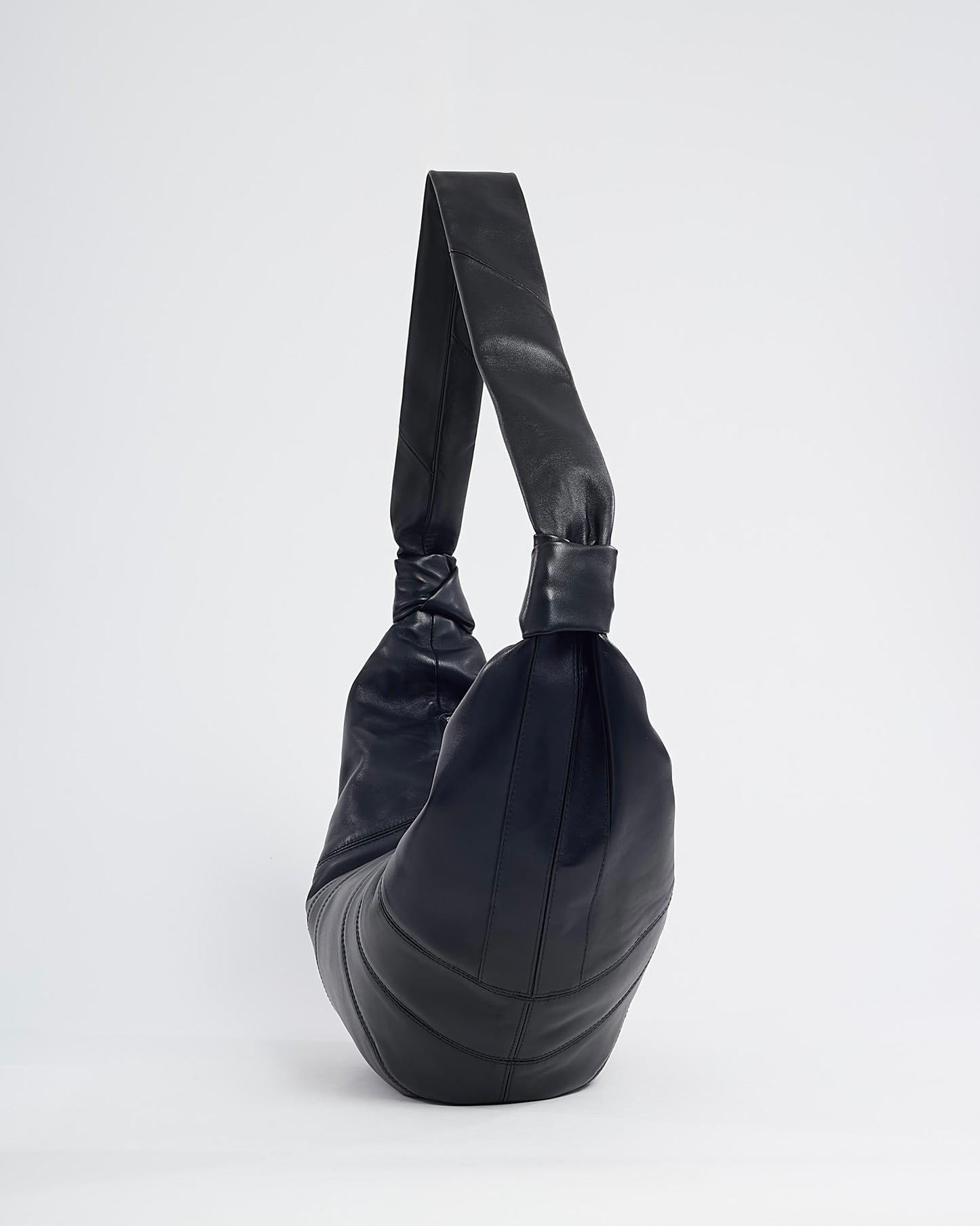 Lemaire Black Leather Large Croissant Crossbody Bag