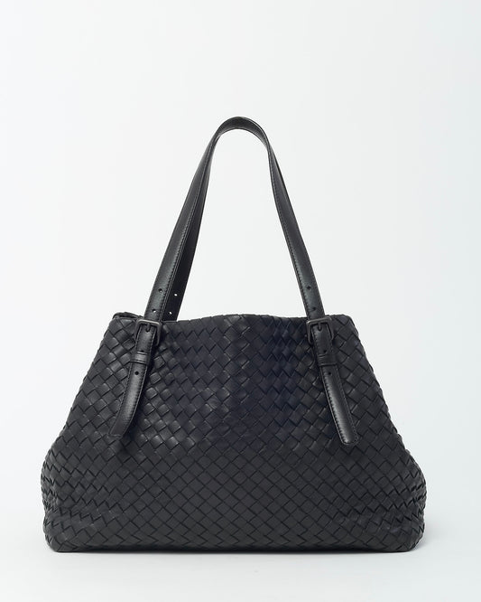 Bottega Veneta Black Intrecciato Leather Shoulder Bag