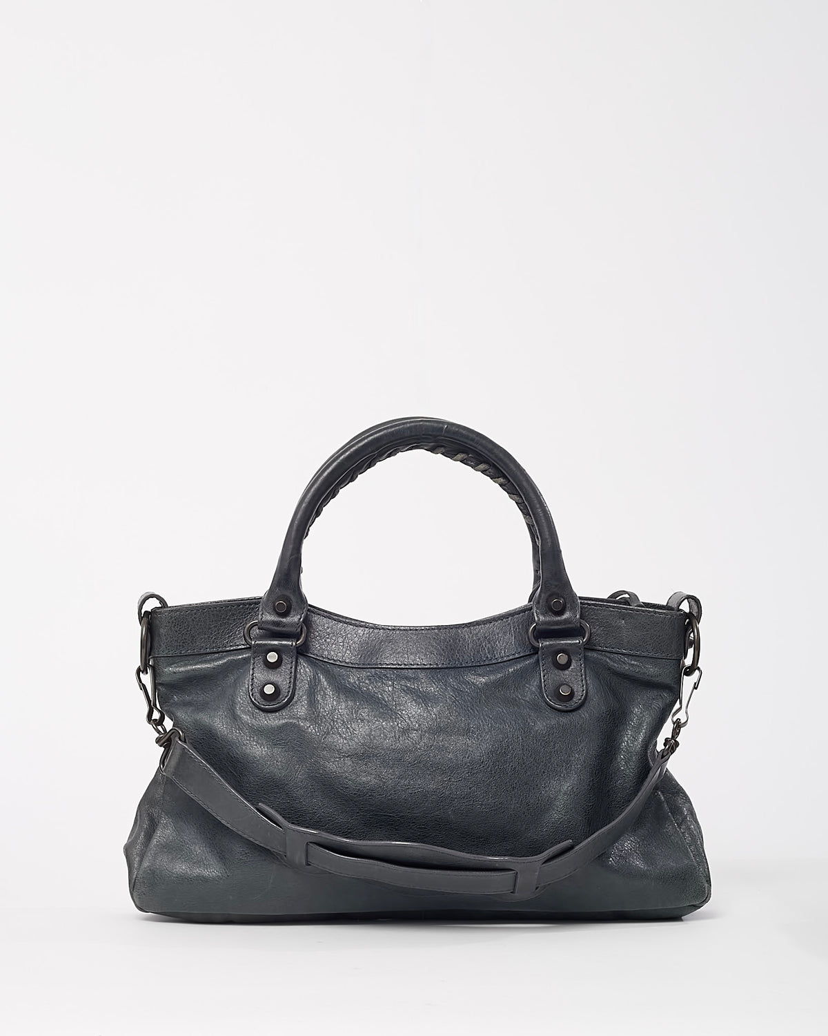 Balenciaga Grey Leather Le City First Bag with Strap