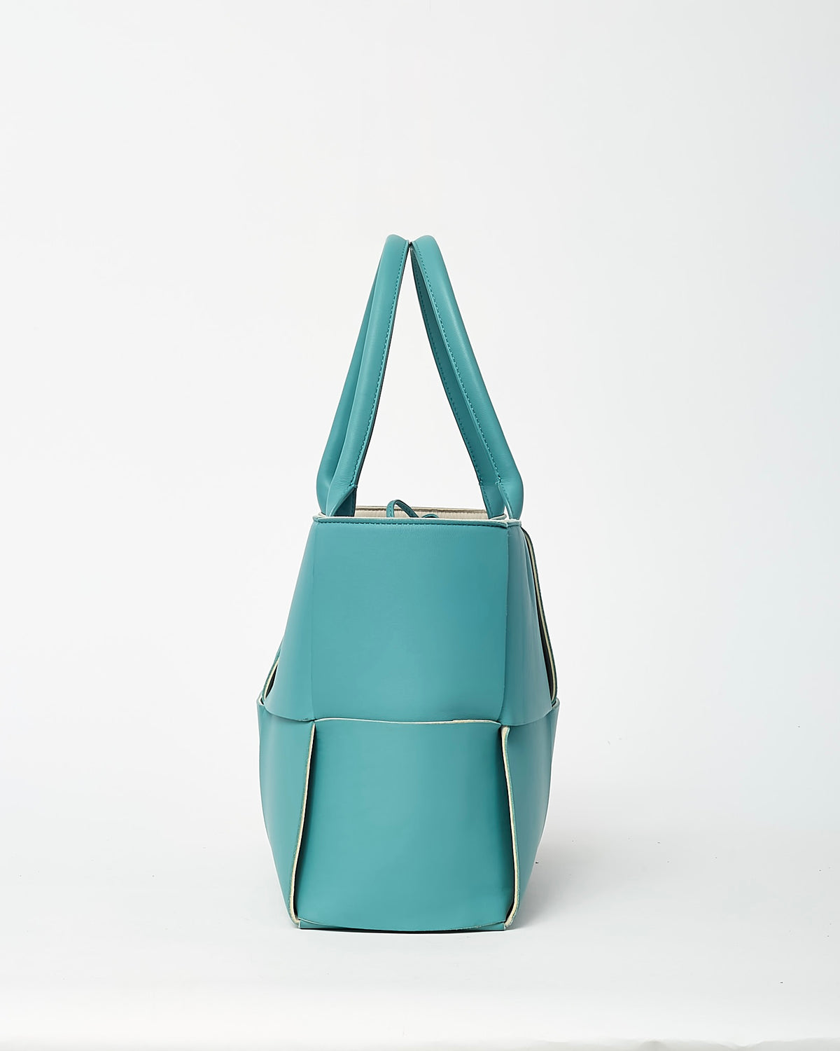 Bottega Veneta Blue Maxi Intrecciato Leather Medium Arco Tote
