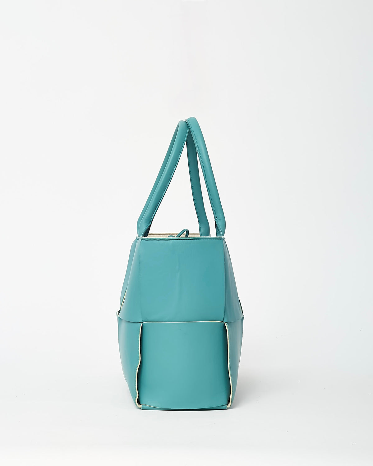 Bottega Veneta Blue Maxi Intrecciato Leather Medium Arco Tote