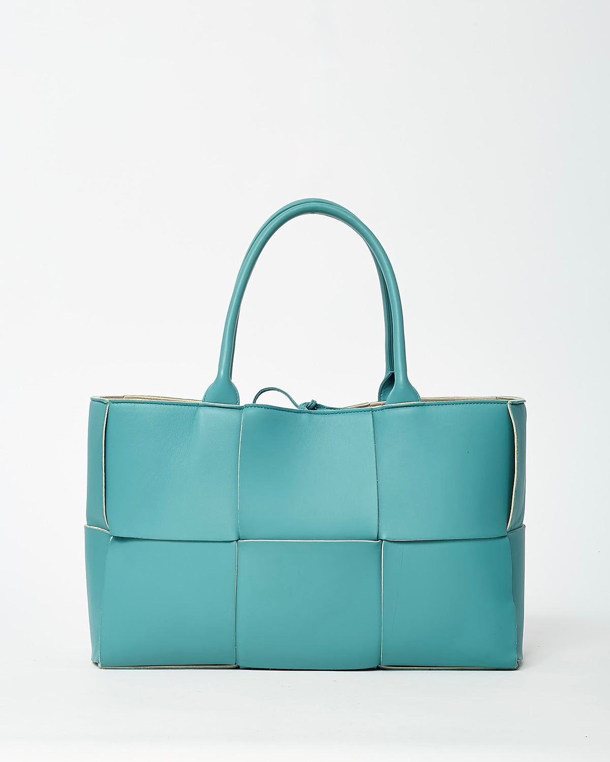 Bottega Veneta Blue Maxi Intrecciato Leather Medium Arco Tote