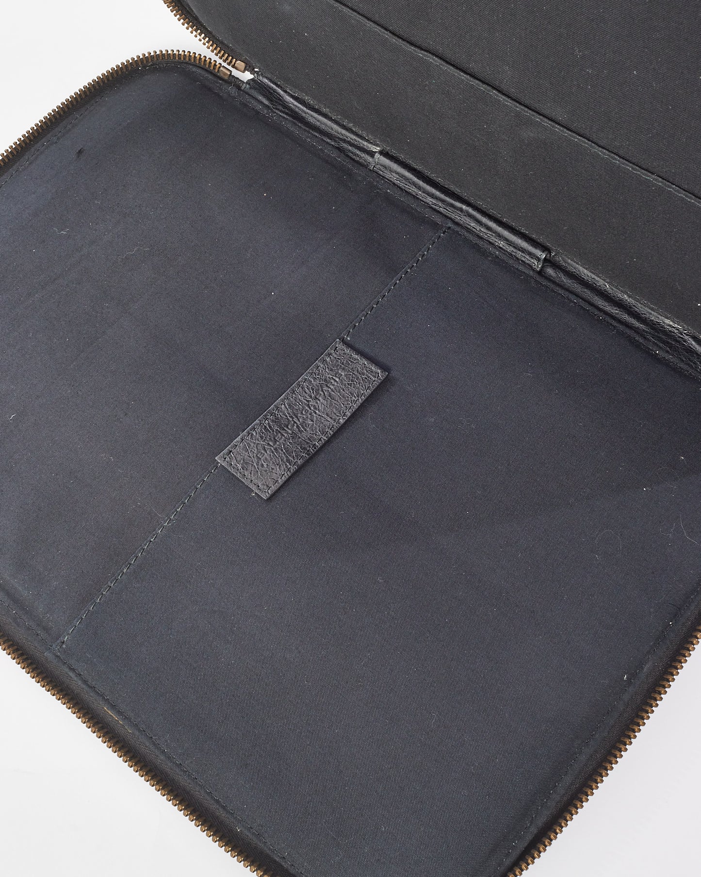 Balenciaga Black Leather Motocross Laptop Case/Pouch