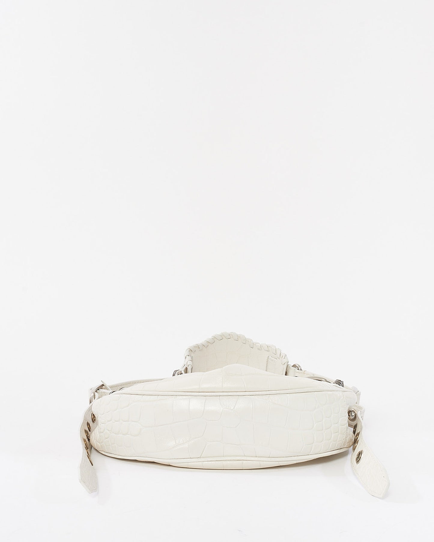 Balenciaga White Arena Lambskin Leather Le Cagole XS Shoulder Bag