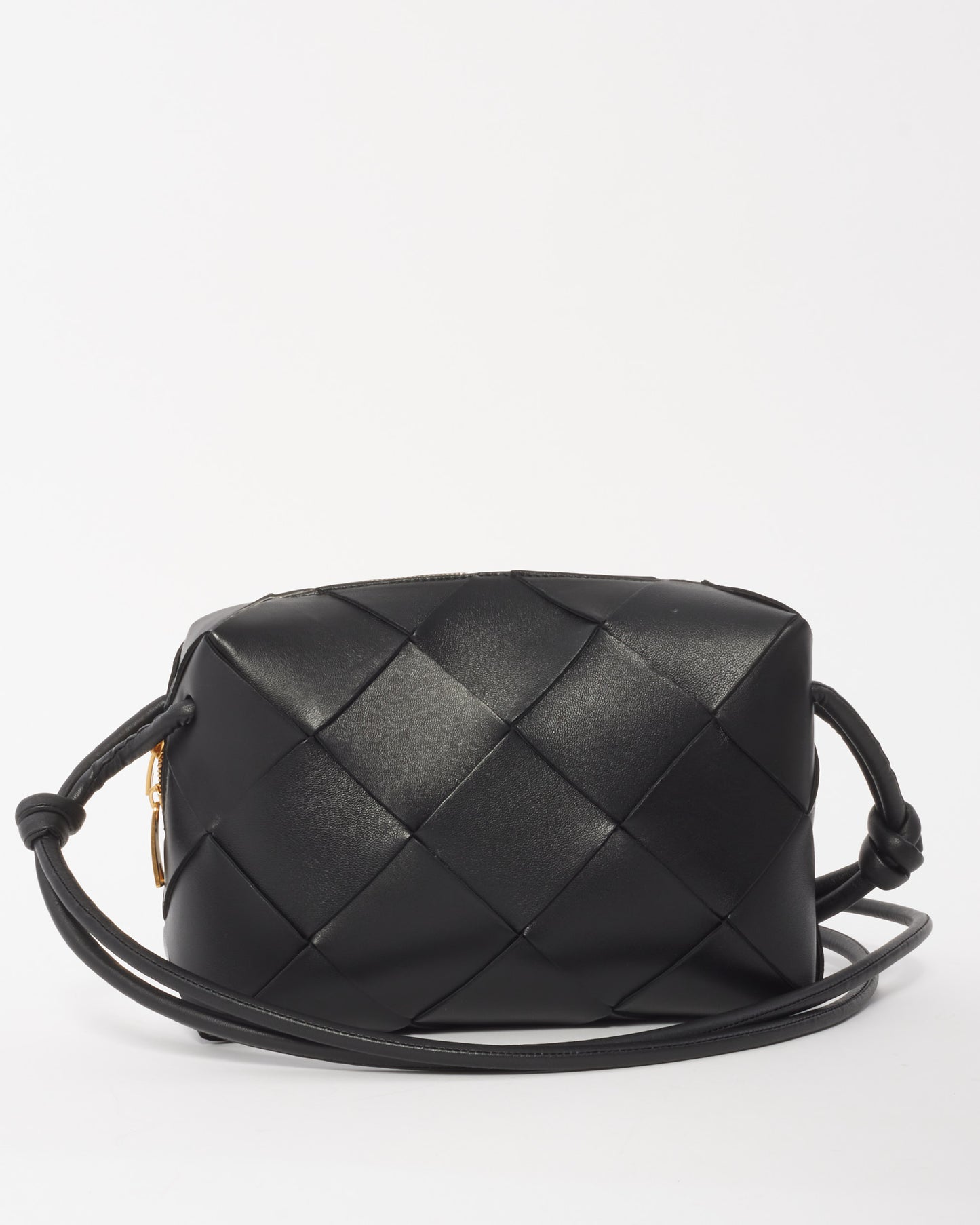 Bottega Veneta Black Intrecciato Leather Small Cassette Camera Bag