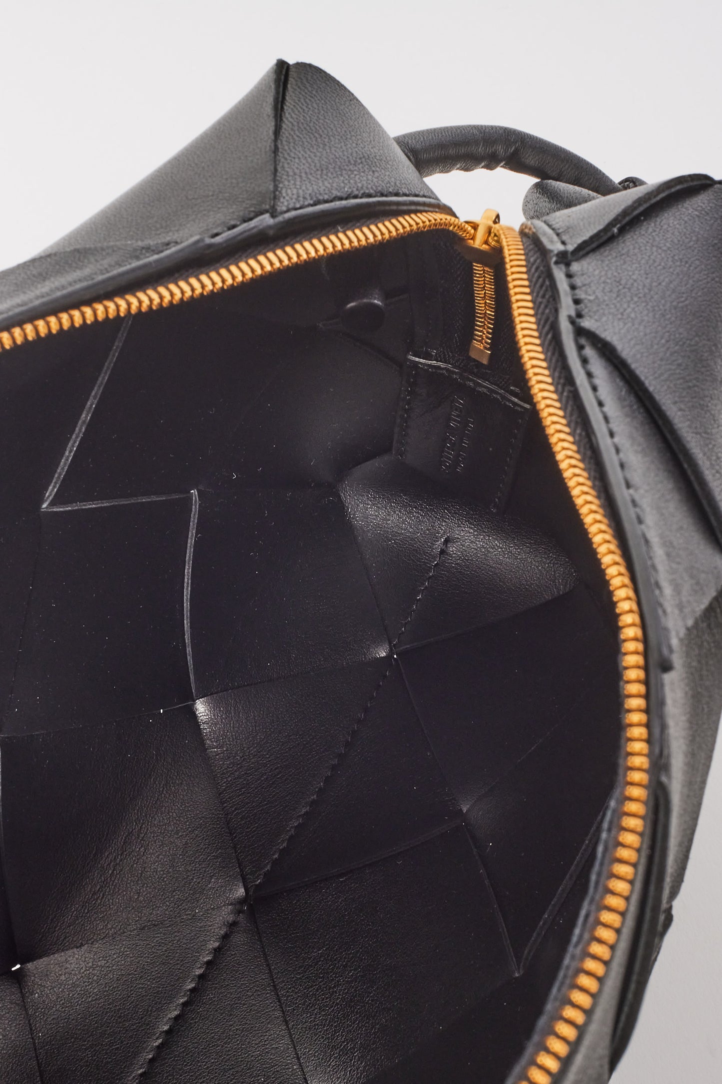 Bottega Veneta Black Intrecciato Leather Small Cassette Camera Bag