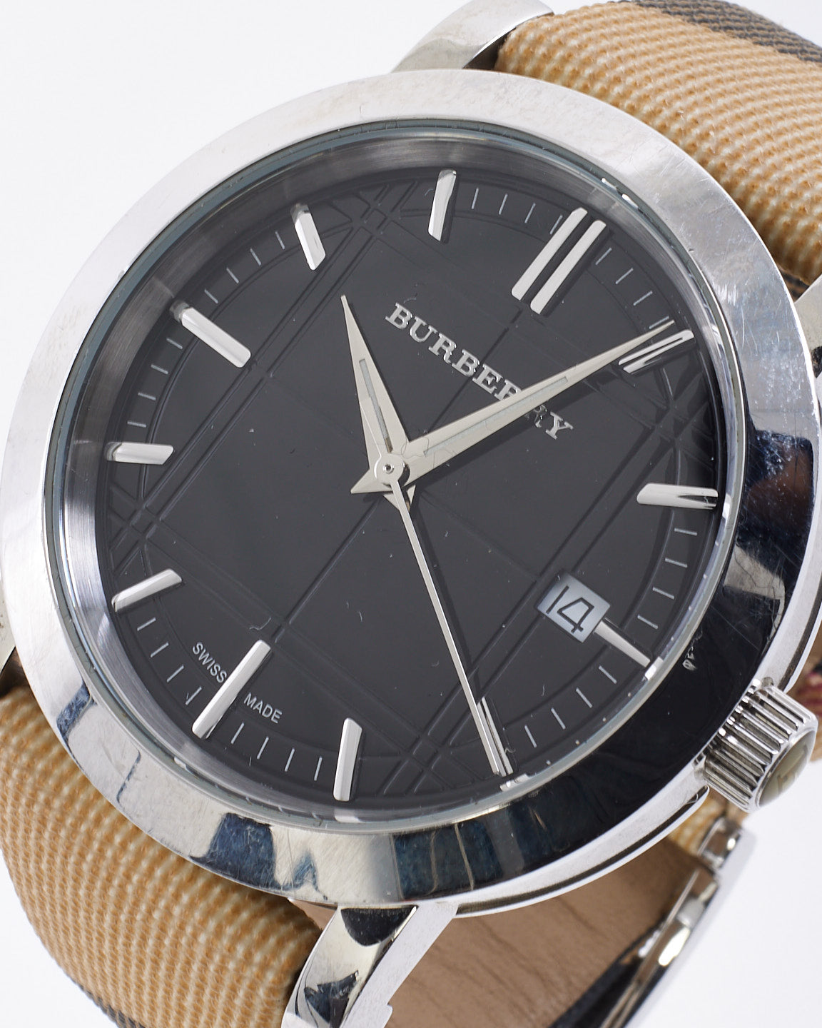 Burberry Black Dial & Nova Check Canvas 38MM Watch