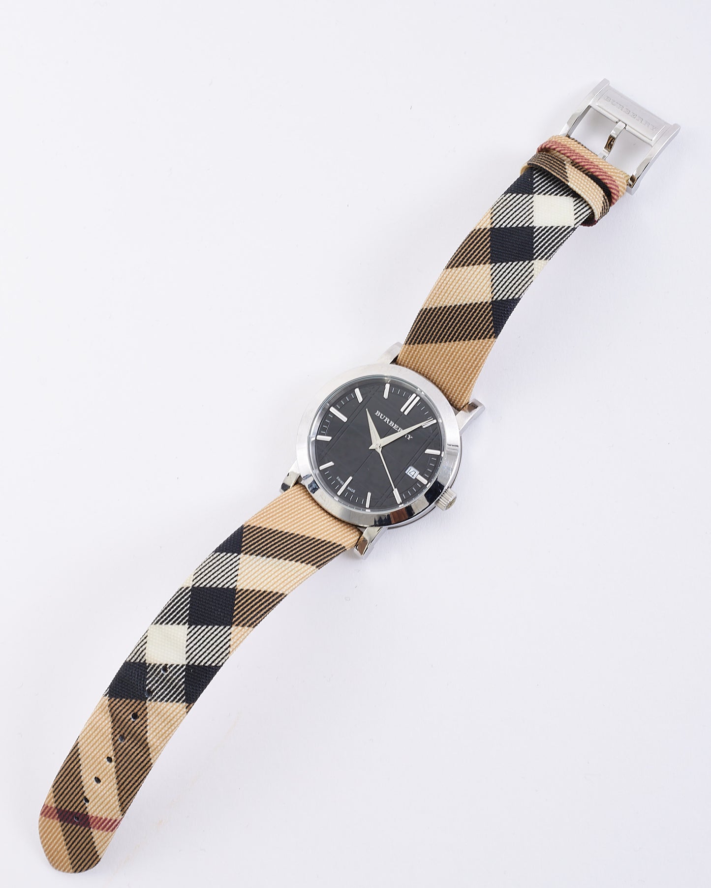 Burberry Black Dial & Nova Check Canvas 38MM Watch