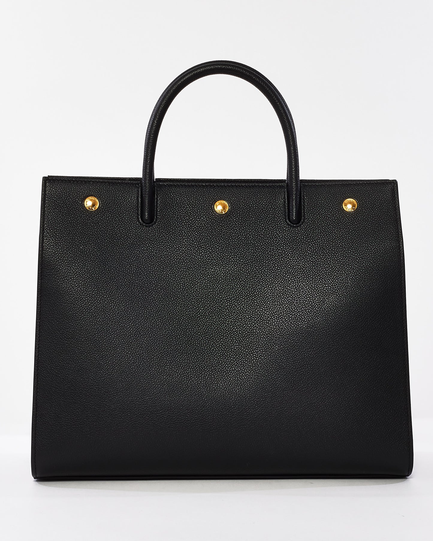 Burberry Black Leather Medium Title Tote Bag