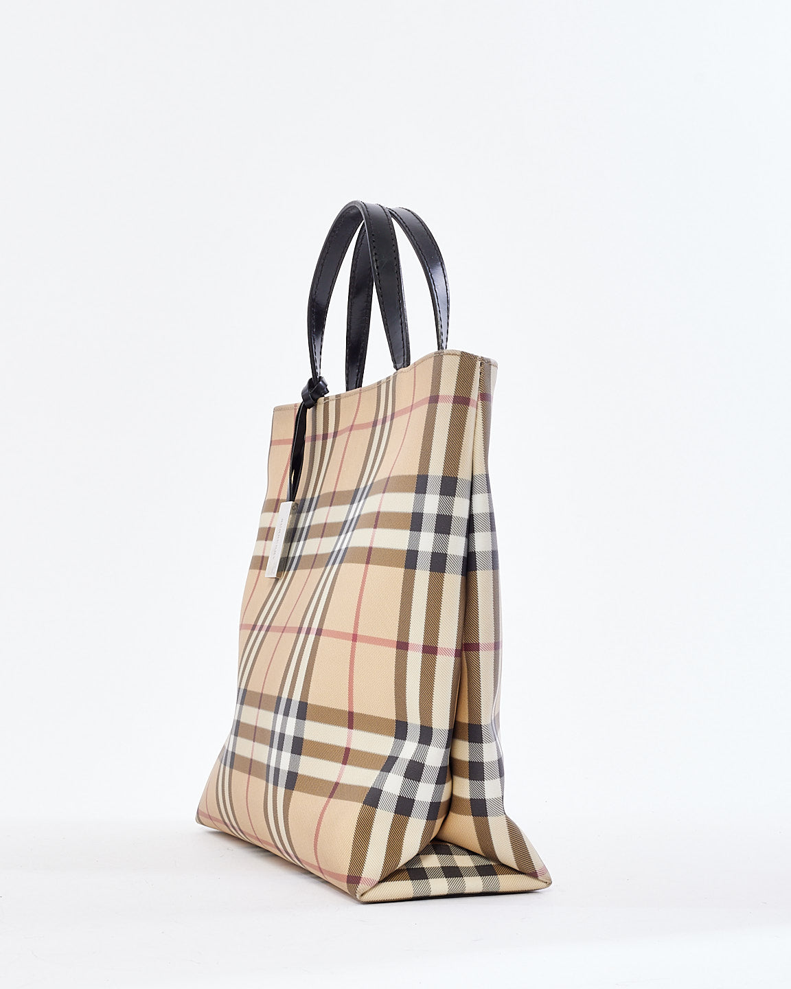 バッグ BURBERRY NovaCheck Tote Bag Canvas Beige Explore a Burberry Beige Canvas Nova Check Print Tote Bag