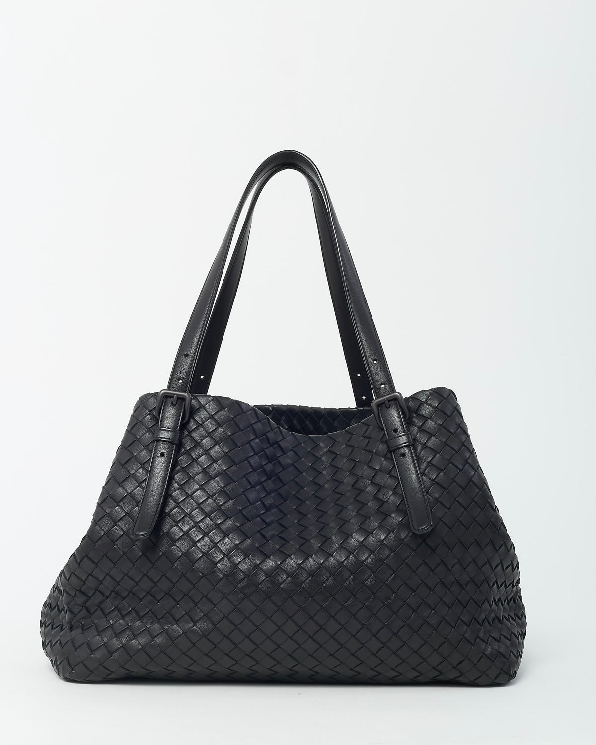 Bottega Veneta Black Intrecciato Leather Shoulder Bag