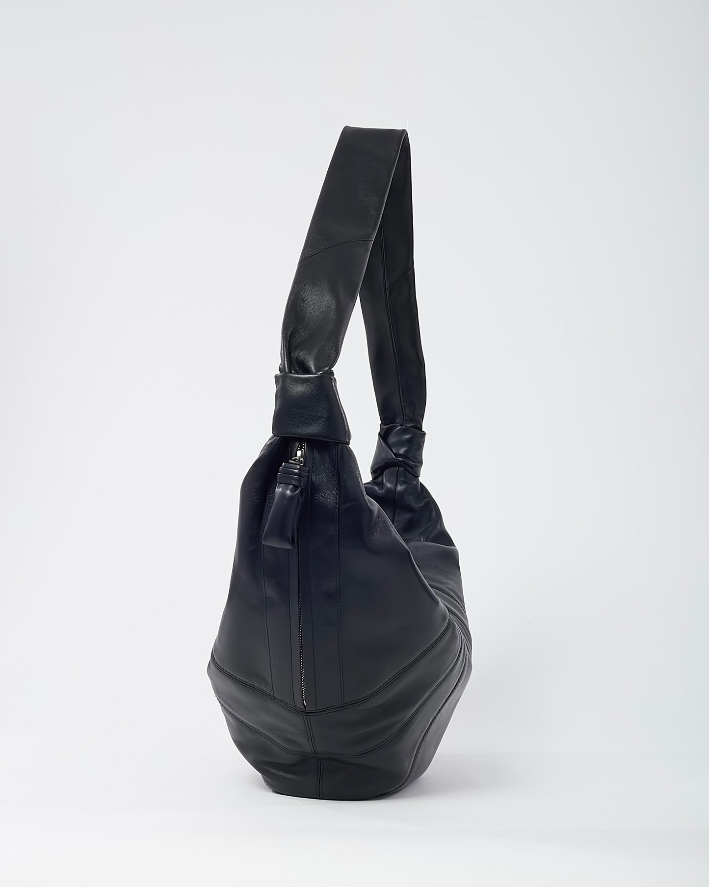 Lemaire Black Leather Large Croissant Crossbody Bag