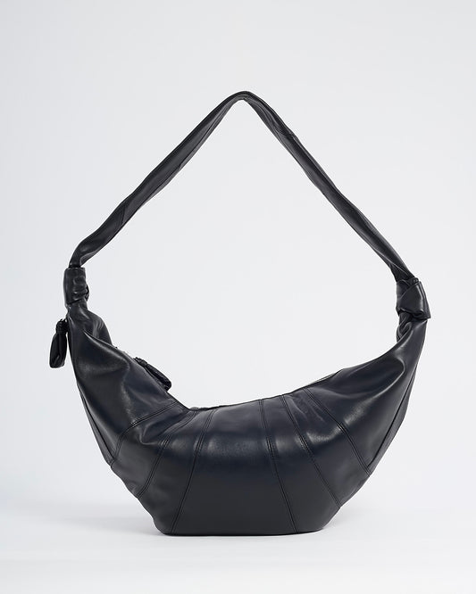 Lemaire Black Leather Large Croissant Crossbody Bag