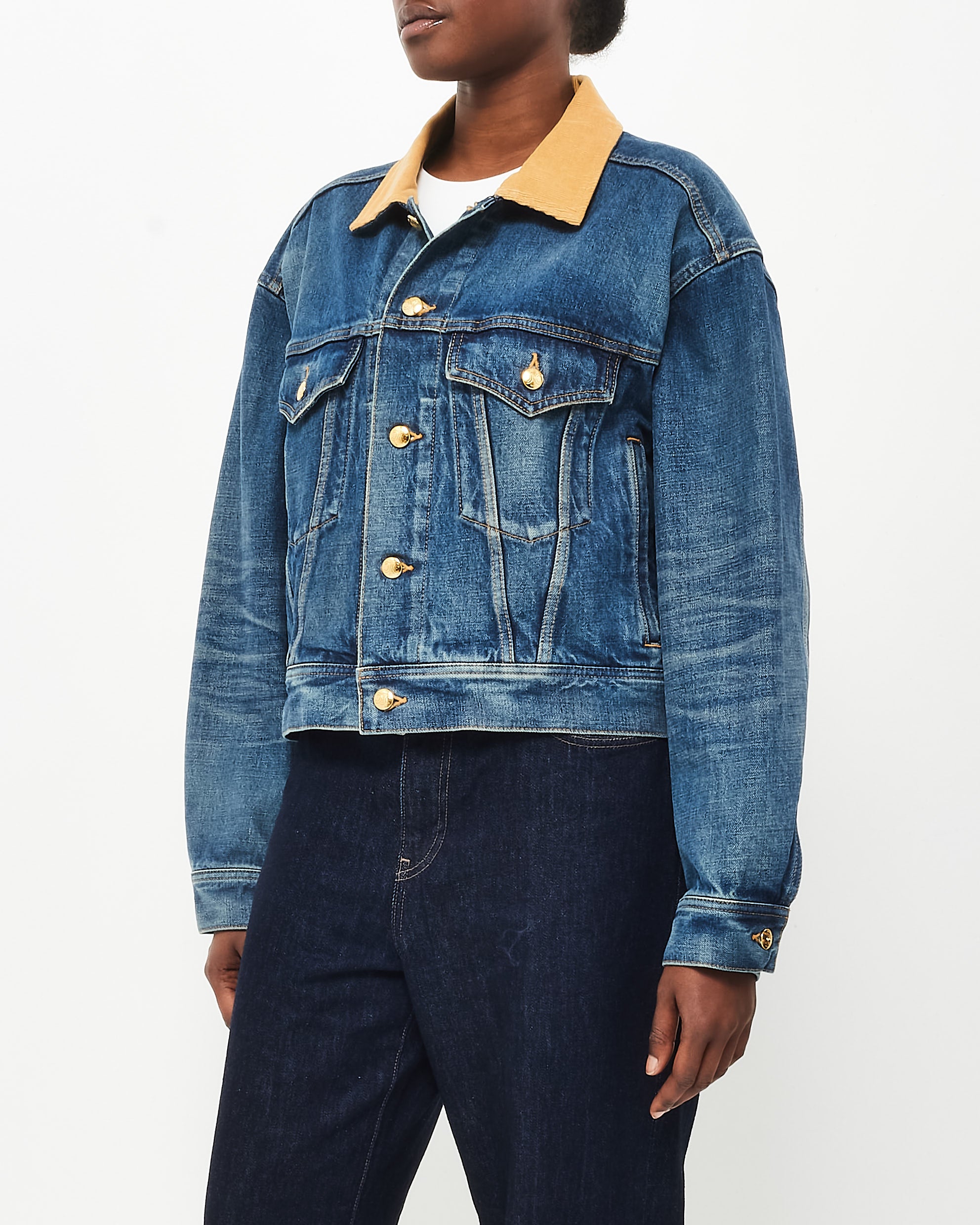 Buy Celine Denim Logo Jacket - S - Authenticated Pre-Owned