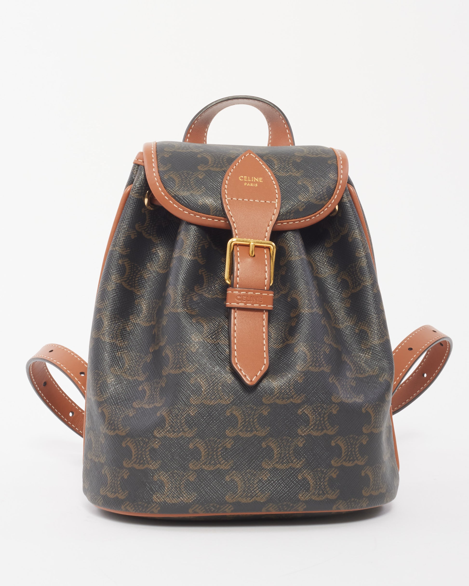 Explore a Celine Monogram Triomphe Canvas Mini Folco Backpack