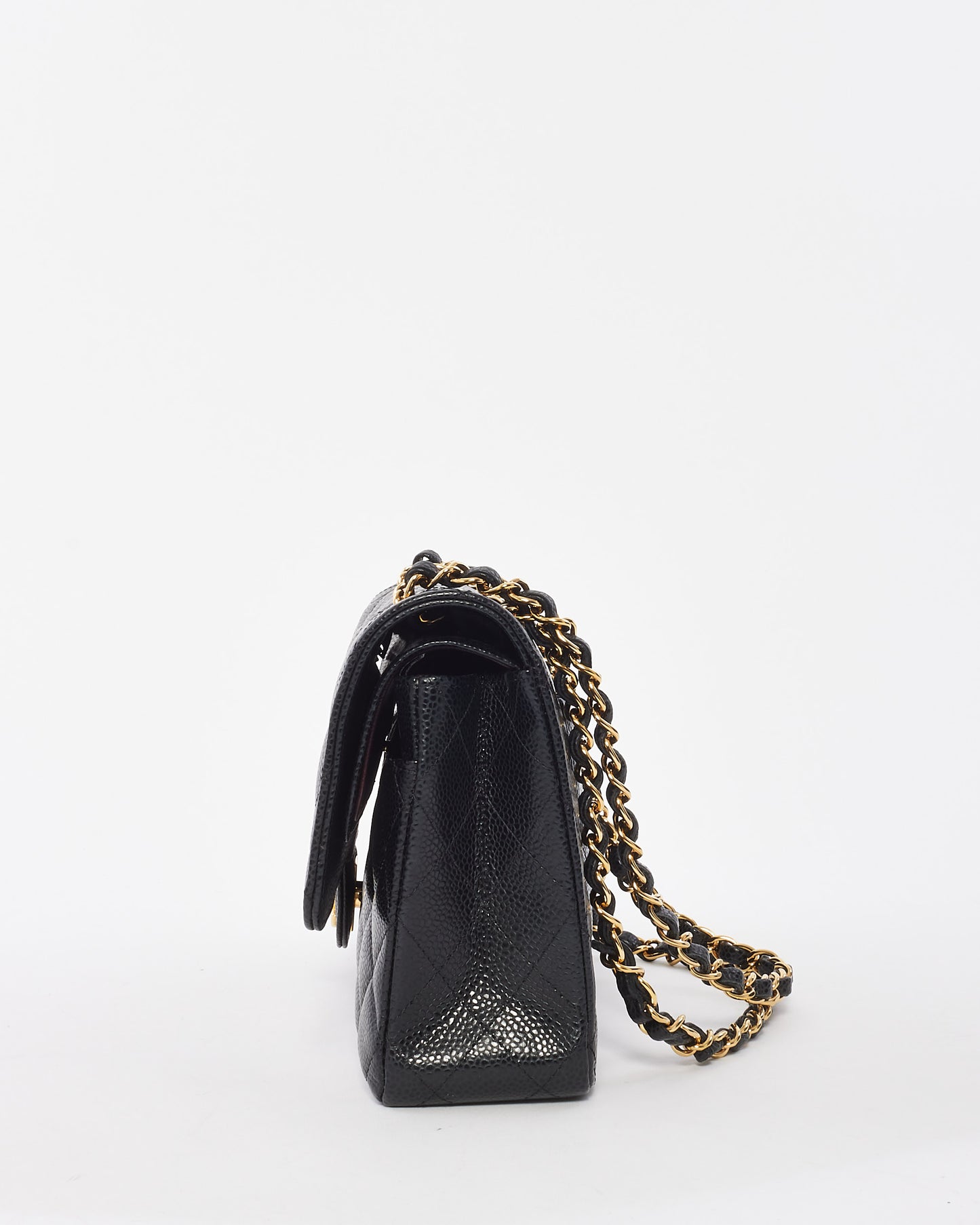 Chanel Black Caviar Leather Classic Medium Double Flap Bag GHW