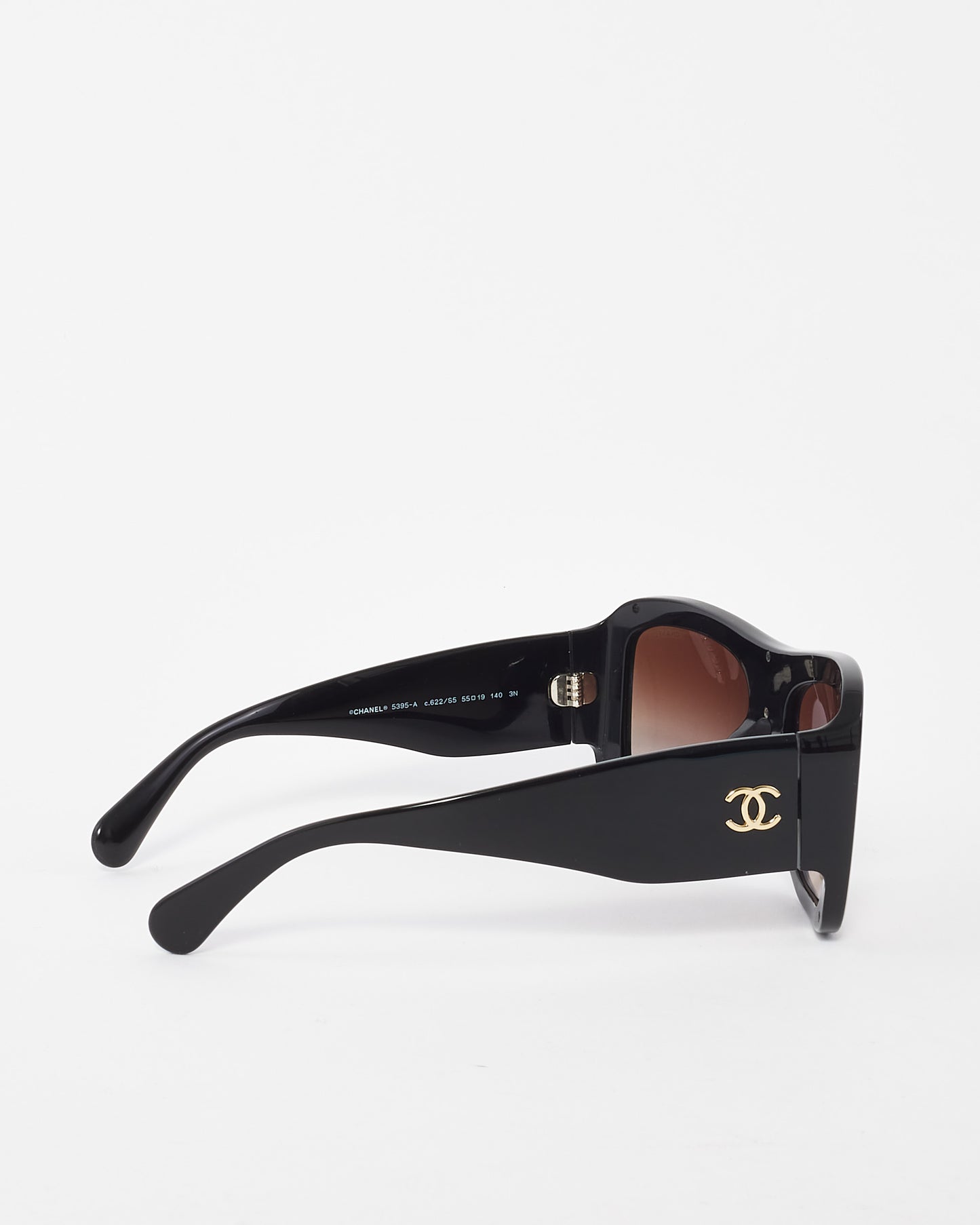 Chanel Black & Gold Oversized Logo C.622/S5 Sunglasses