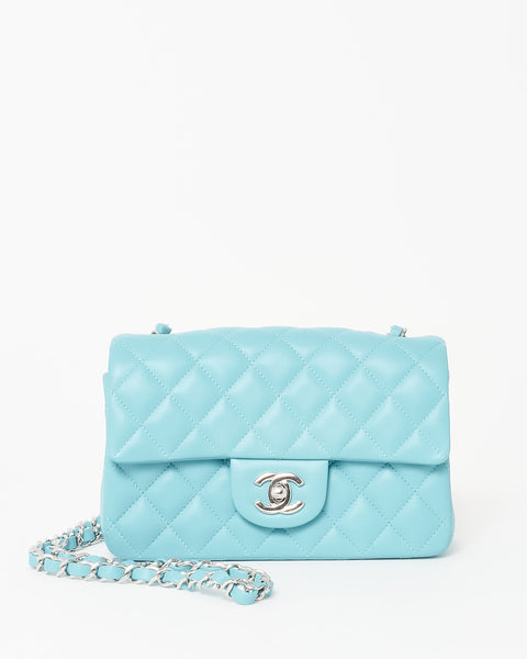 Buy Chanel Light Blue/ Turquoise Lambskin Leather SHW Mini