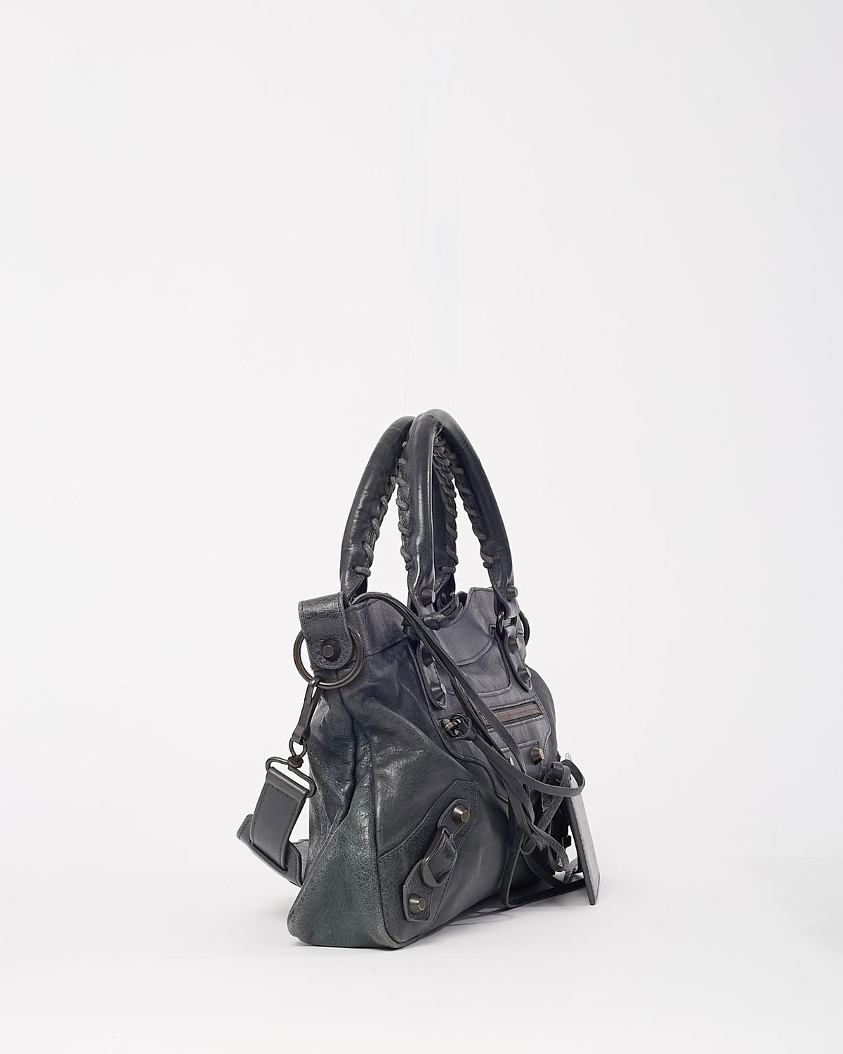 Balenciaga Grey Leather Le City First Bag with Strap