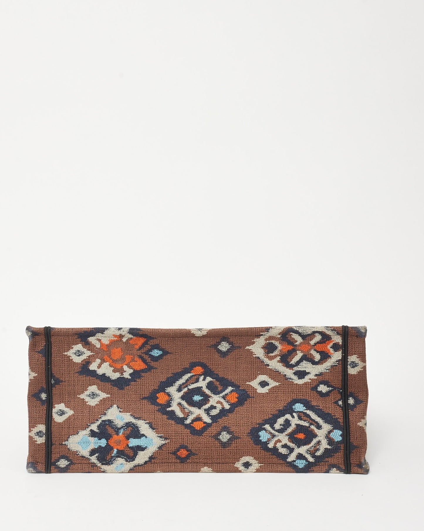 Dior Beige & Multi Broderie Flowers Embroidered Canvas Large Book Tote