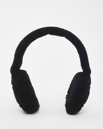 Chanel Black Shearling CC Logo Ear Muffs