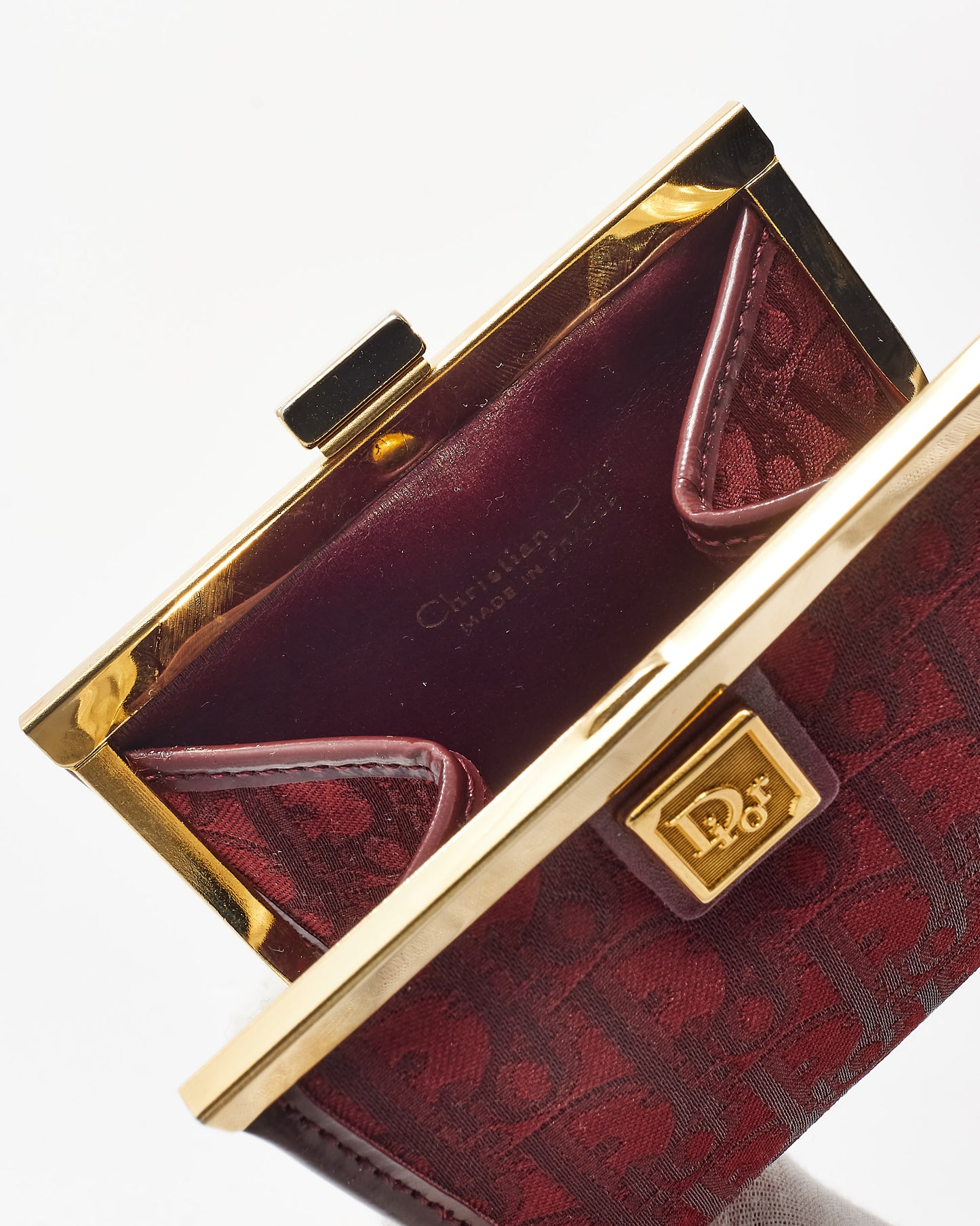 Dior Vintage Burgundy Oblique Coin Purse
