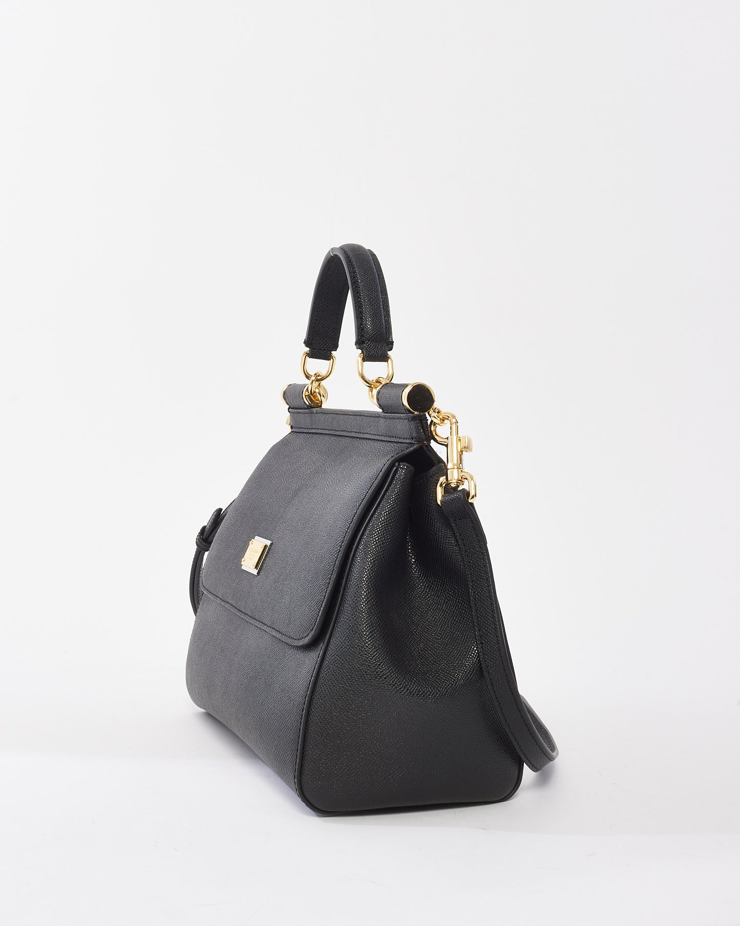 Dolce & Gabbana Black Leather Medium Miss Sicily Bag