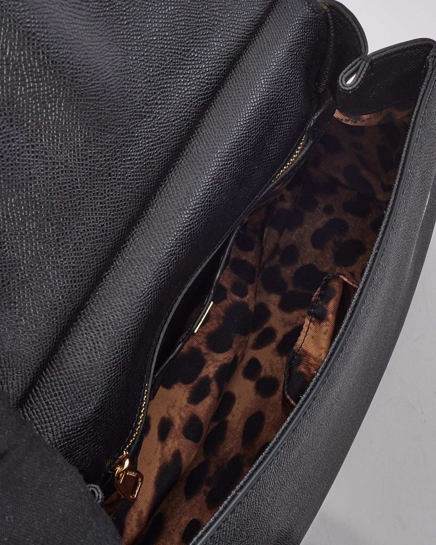 Dolce & Gabbana Black Leather Medium Miss Sicily Bag