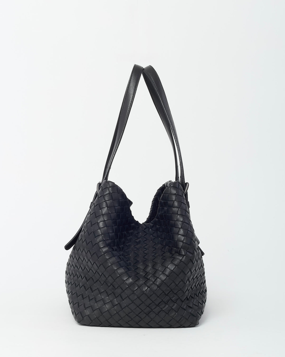 Bottega Veneta Black Intrecciato Leather Shoulder Bag