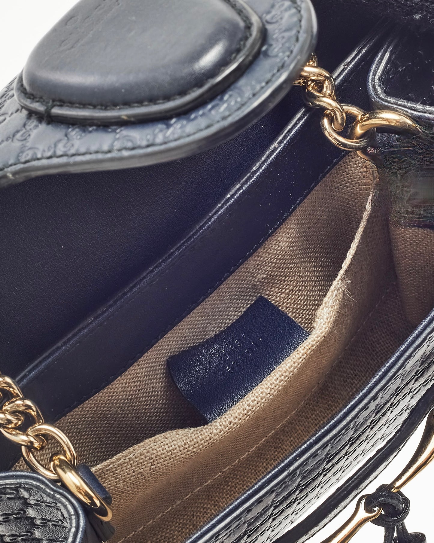 Sac bandoulière Gucci Emily WOC en cuir Microguccissima bleu