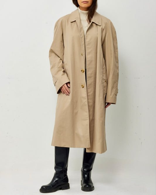 Burberry Men's Beige Cotton Gabardine Mid-Length Camden Heritage Car Coat - Men's 50/M