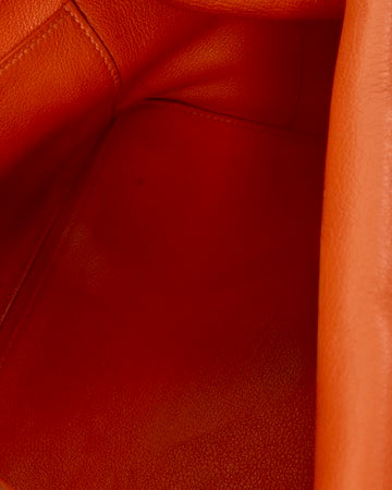 Hermès Orange Clemence Leather Toolbox 20 Handbag with Strap PHW