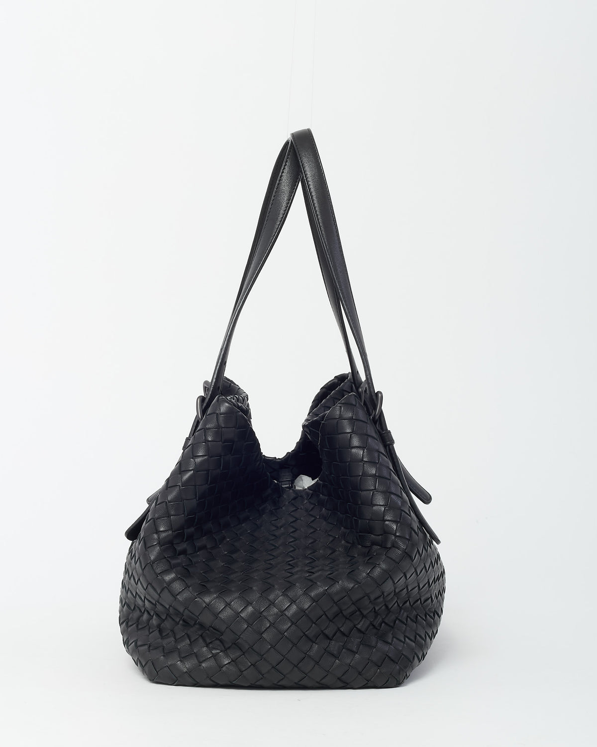 Bottega Veneta Black Intrecciato Leather Shoulder Bag