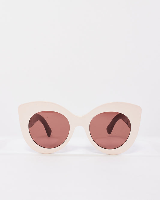 Fendi Light Pink& Blush Acetate Logo FF 0306/S Cat Eye Sunglasses