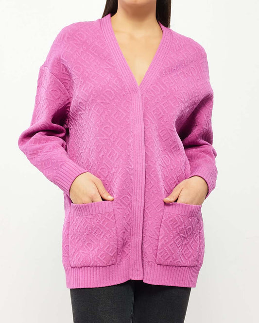 Fendi x Skims Pink Logo Oversize Cardigan - 36