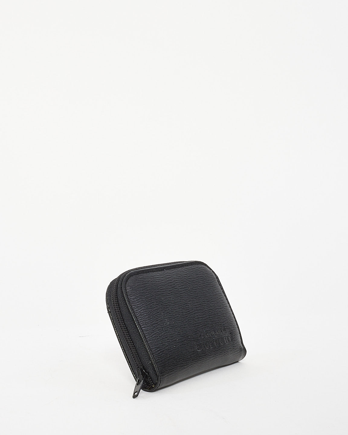 Givenchy Vintage Gentlemen Black Leather Zip Around Coin Purse Wallet