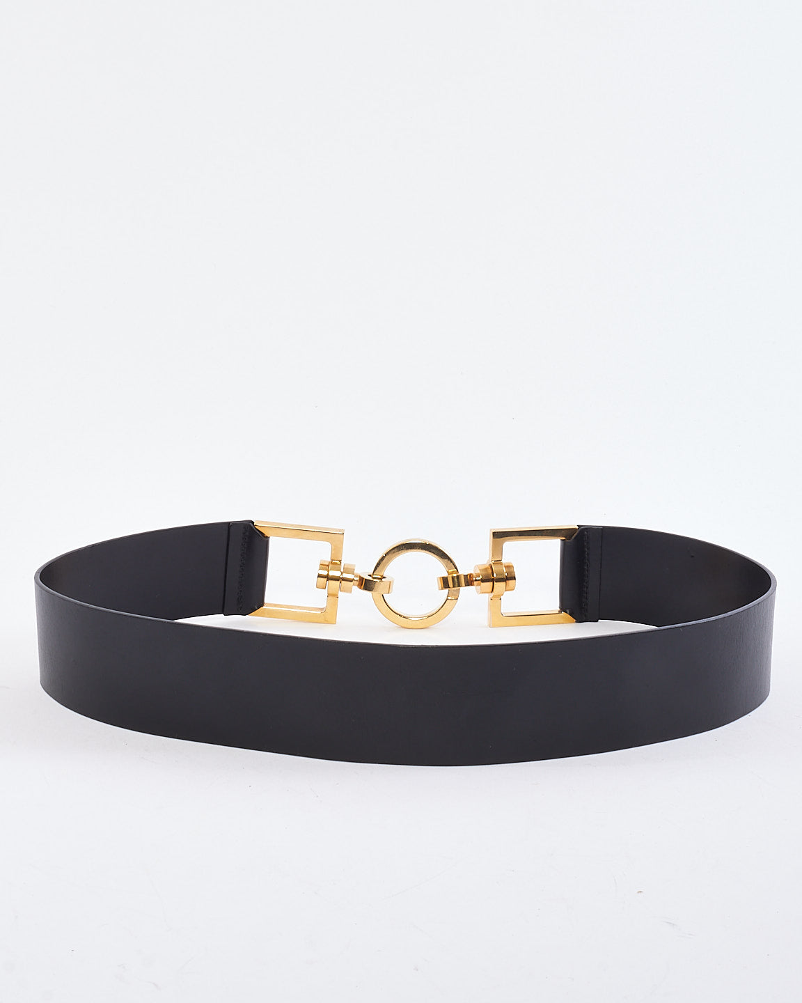 Gucci Black Leather Horsebit Link Belt - 85/34