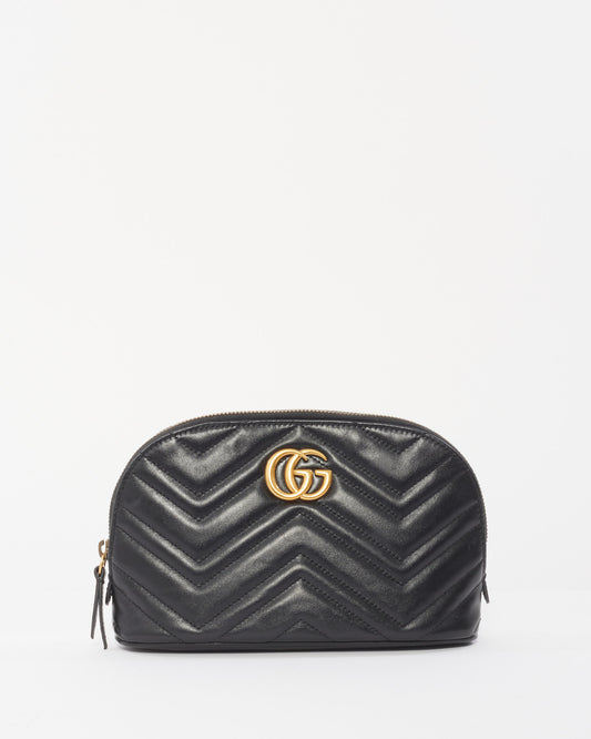 Gucci Black Leather Marmont Cosmetic Case