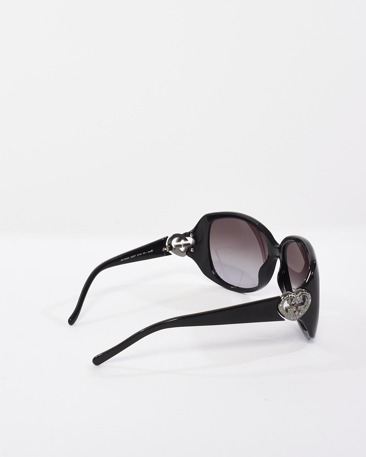 Gucci Black Oversized & Rhinestone Heart Logo GG3548/S Sunglasses