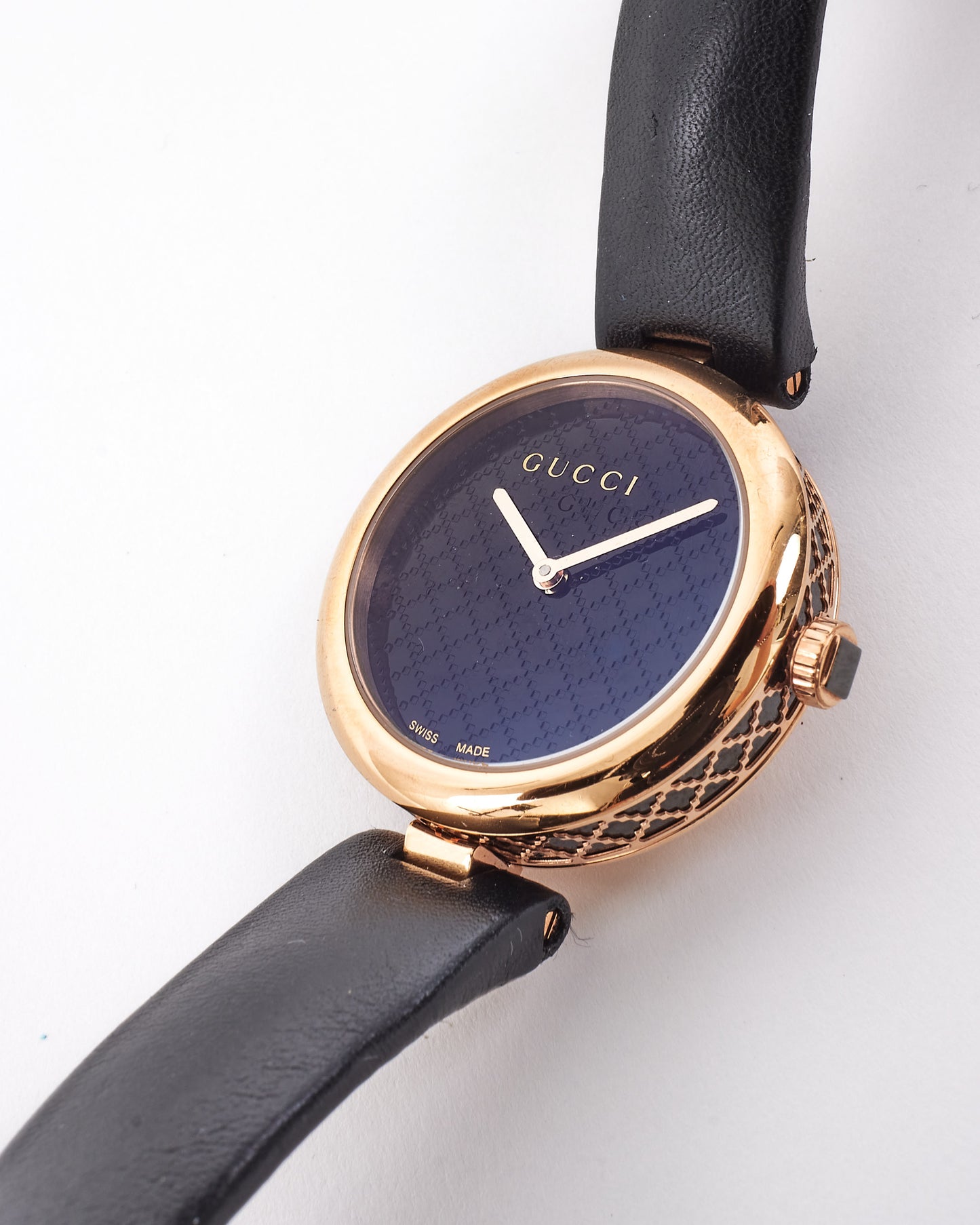 Gucci Black Rose Gold Plated Stainless Steel Diamantissima Watch 27mm