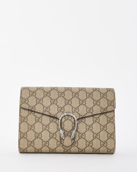 Gucci Beige GG Supreme Coated Canvas Dionysus Wallet On Chain