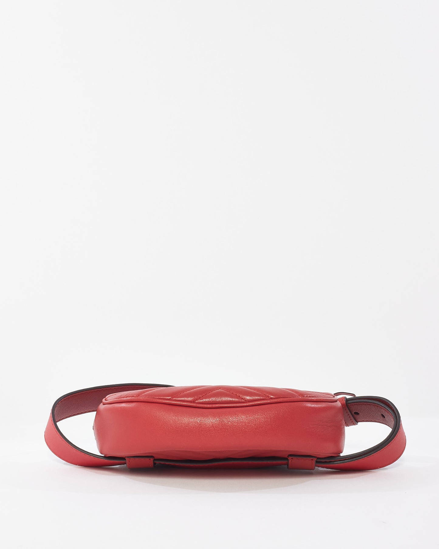 Gucci Red Leather GG Marmont Belt Bag - 75/30