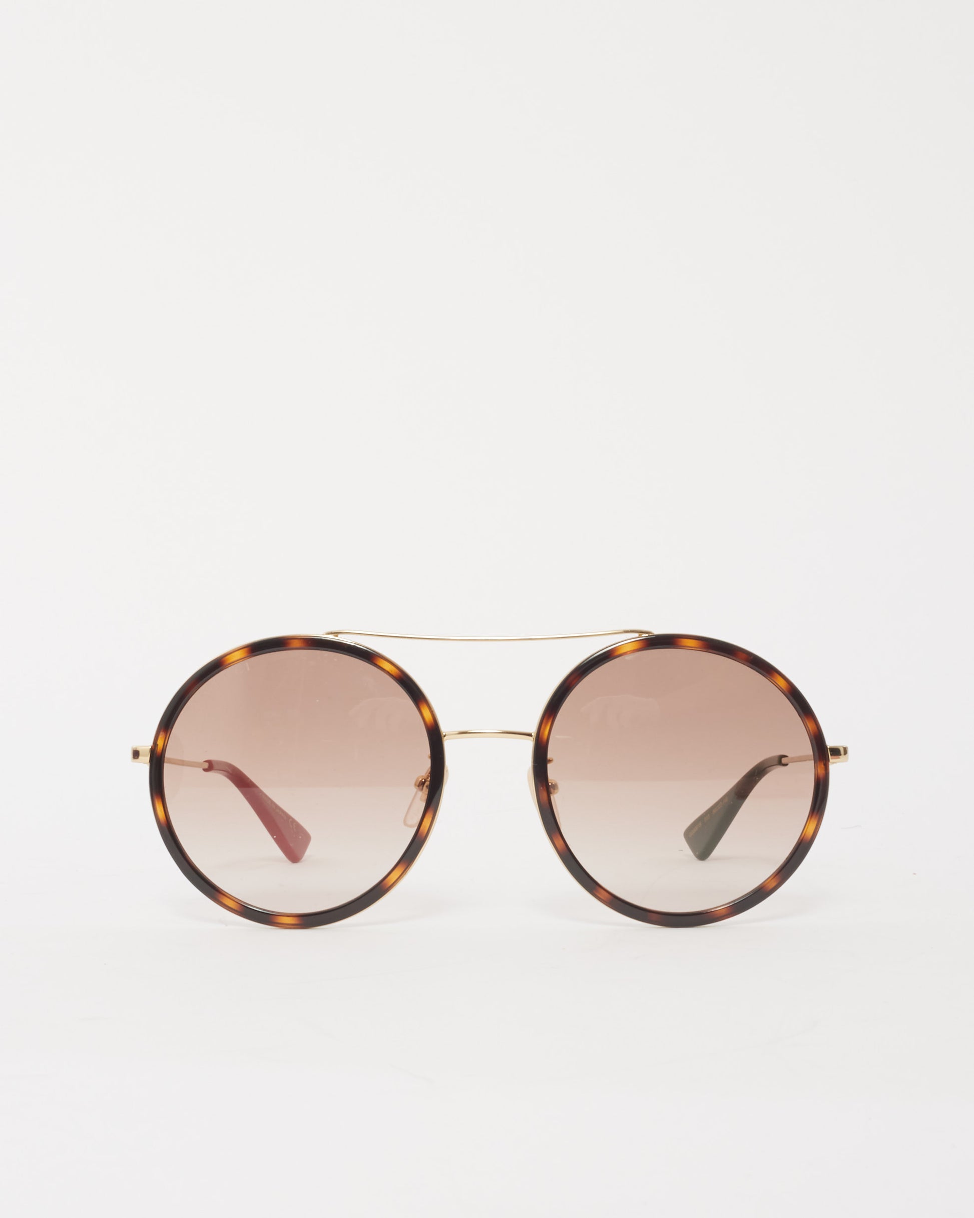 Buy Gucci Tortoise Gradient Lens Round Frame Aviator GG0061S