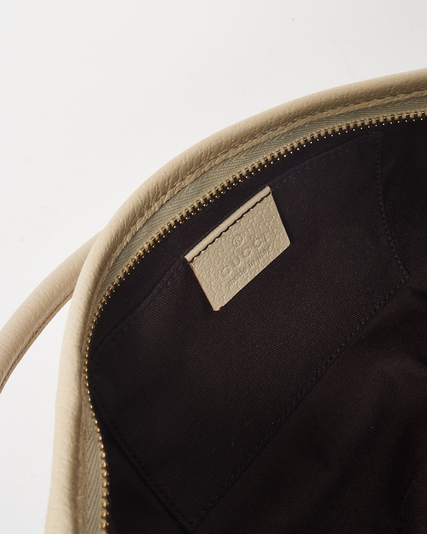 Gucci Beige and Brown Monogram Coated Canvas & Cream Leather Abbey D-Ring Pochette Shoulder Bag