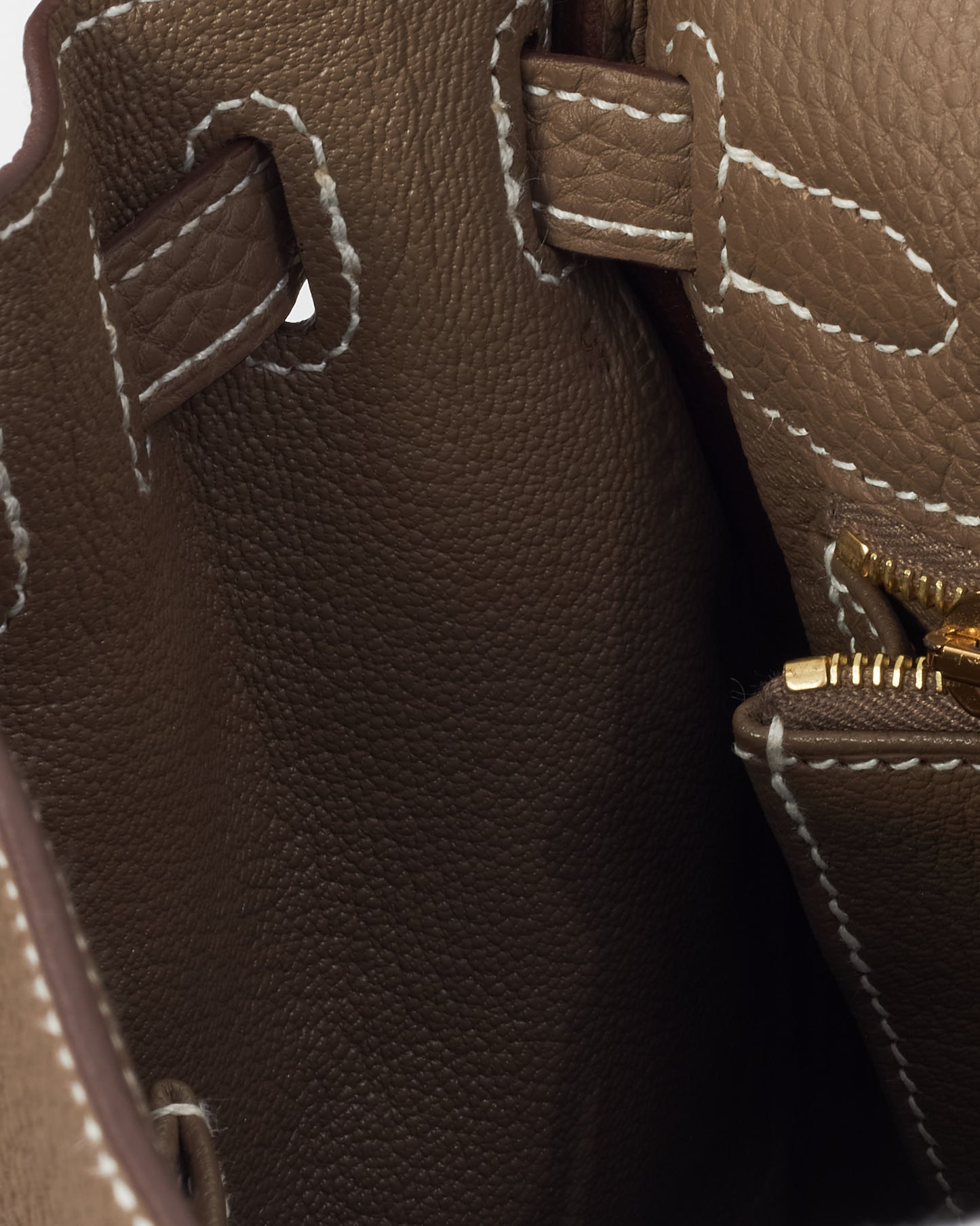 Hermès Etoupe Togo Leather Kelly Retourne 25 GHW