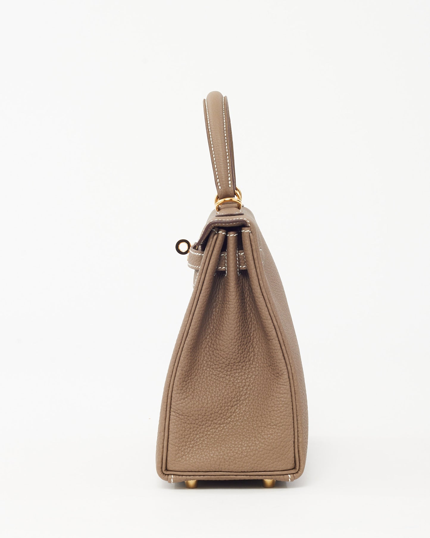 Hermès Etoupe Togo Leather Kelly Retourne 25 GHW