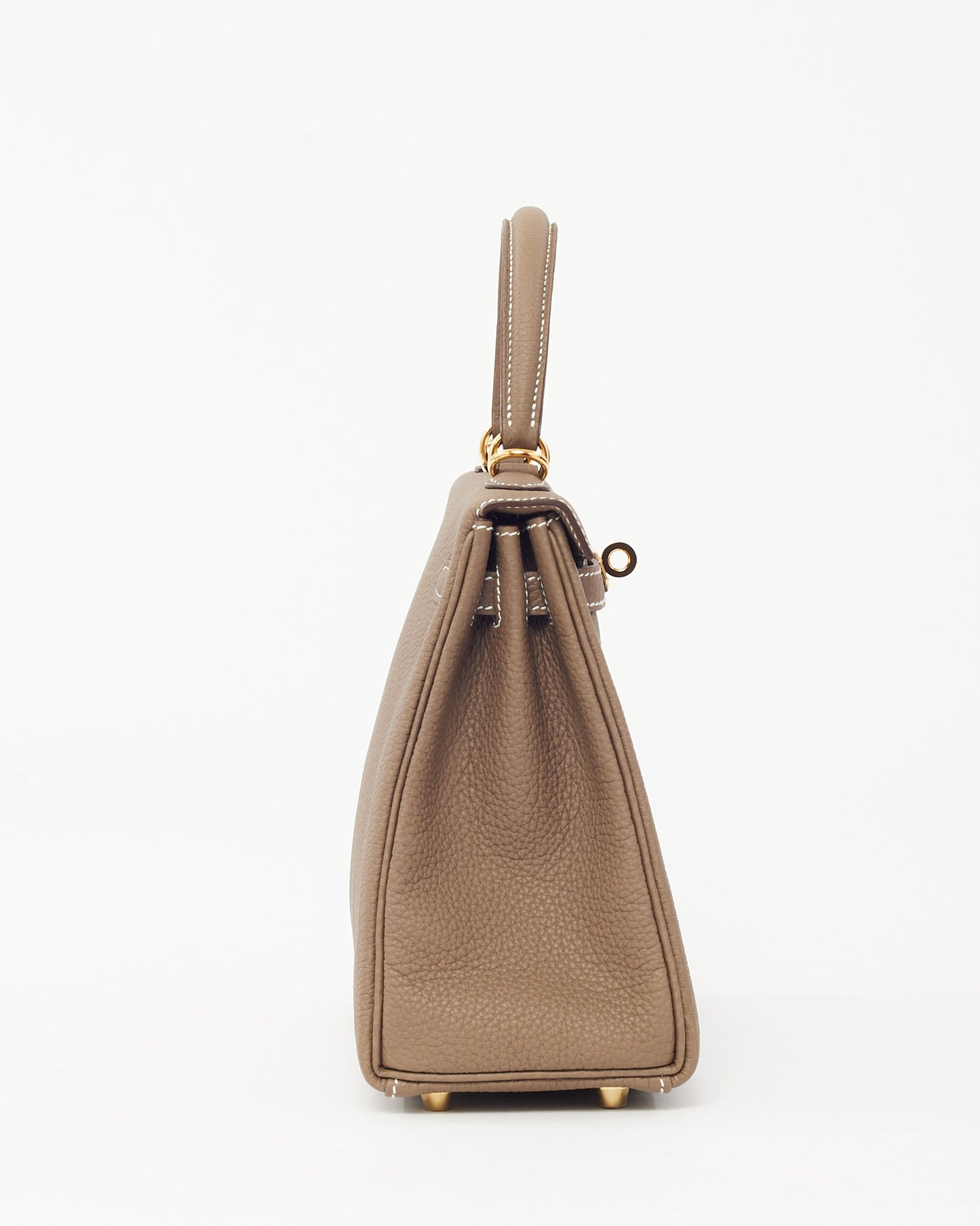 Hermès Etoupe Togo Leather Kelly Retourne 25 GHW