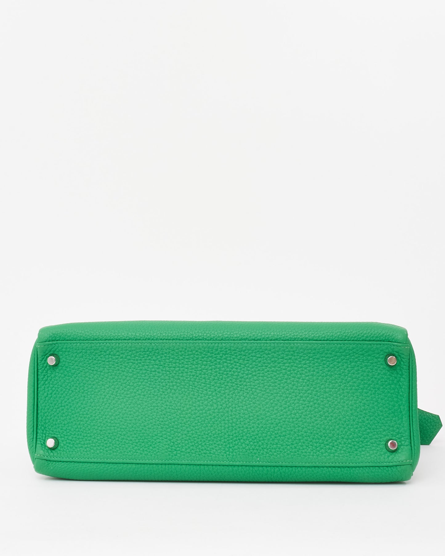 Hermès Green Bamboo Clemence Leather Kelly Retourne 32 Handbag PHW