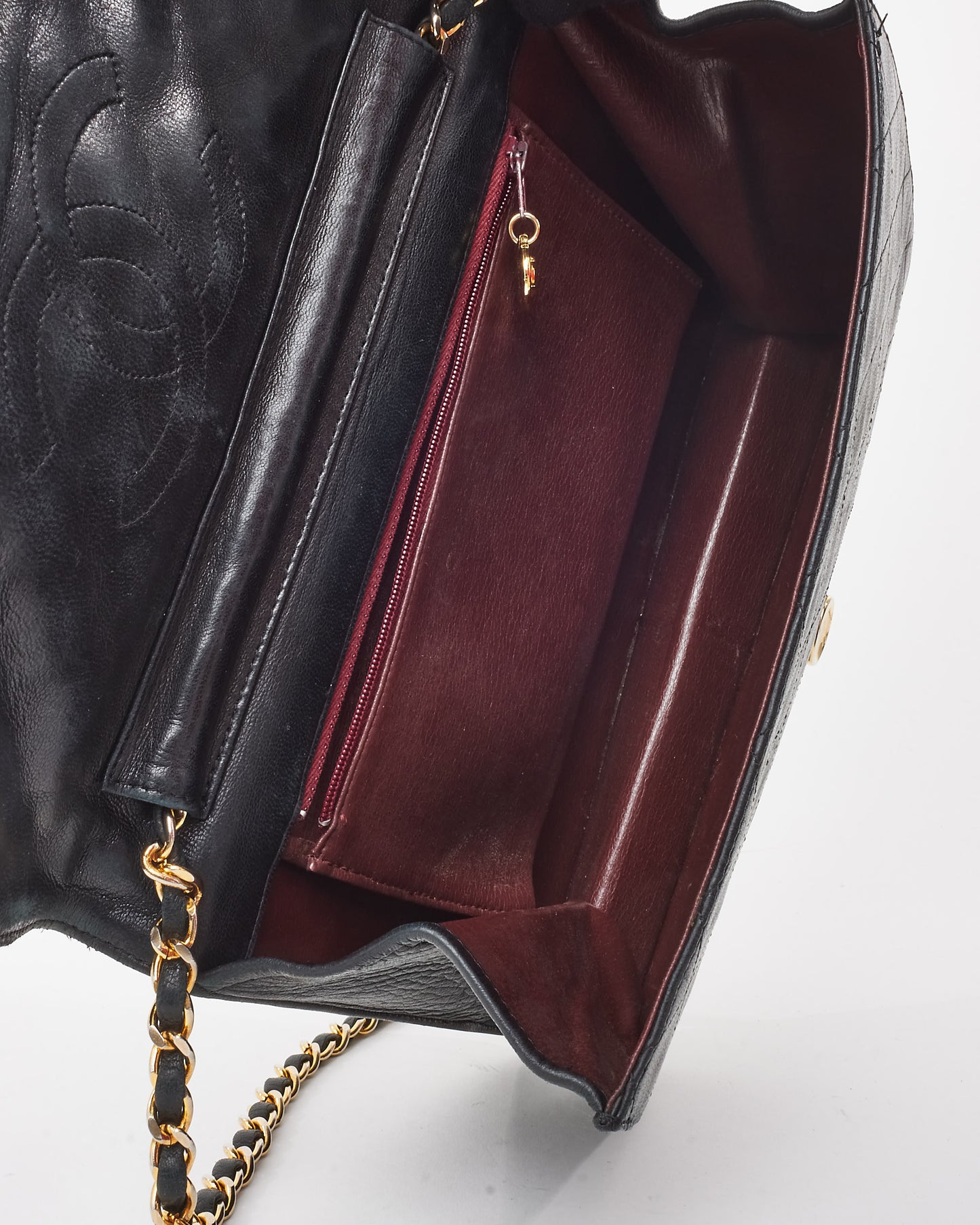 Chanel Vintage Black Quilted Lambskin Leather Single Flap Bag GHW